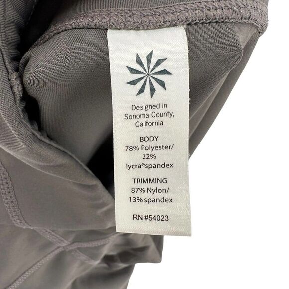 Athleta Aura Sonar Capri Leggings Gray Size L Mesh Sheer Panels Mid Rise Pocket - Picture 7 of 7